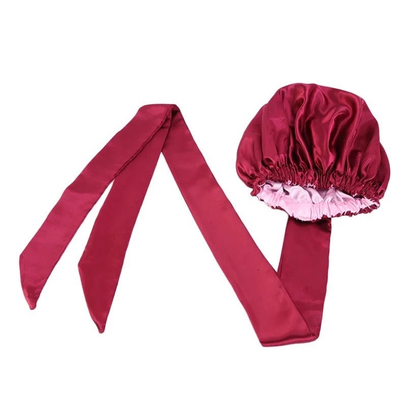 Luxury Satin Silk Double - Layered Bonnet Turban Headwrap Cap - Fatisha Boutique