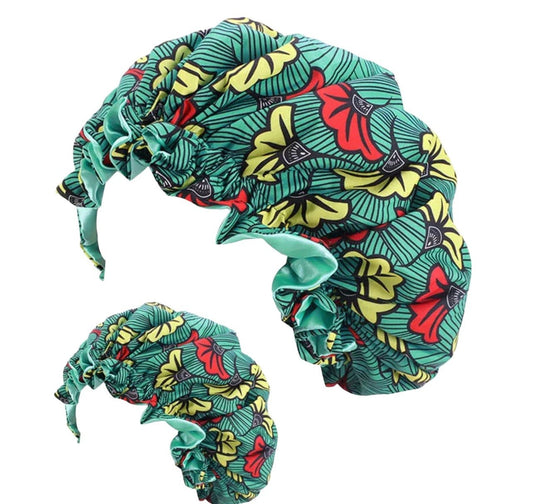 Mummy And Child Matching Revisable Large Ankara Bonnet With Ruffle Edges Sets - Fatisha Boutique