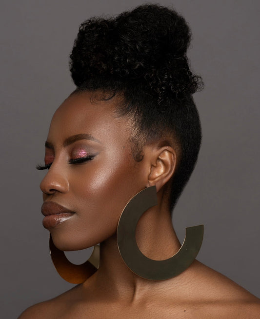 Oversized C Shaped designed Stud Dangling Statement Earrings - Fatisha Boutique