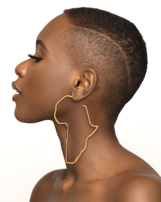 Oversized Outline Africa Map Hoop Earrings – Gold or Silver Statement Jewellery for Women - Fatisha Boutique