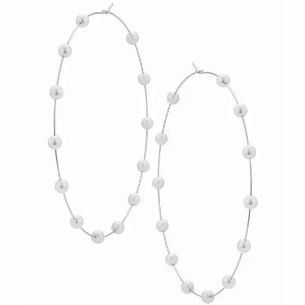 Oversized Thin Lightweight Faux Pearl Statement Hoop Earrings - Fatisha Boutique