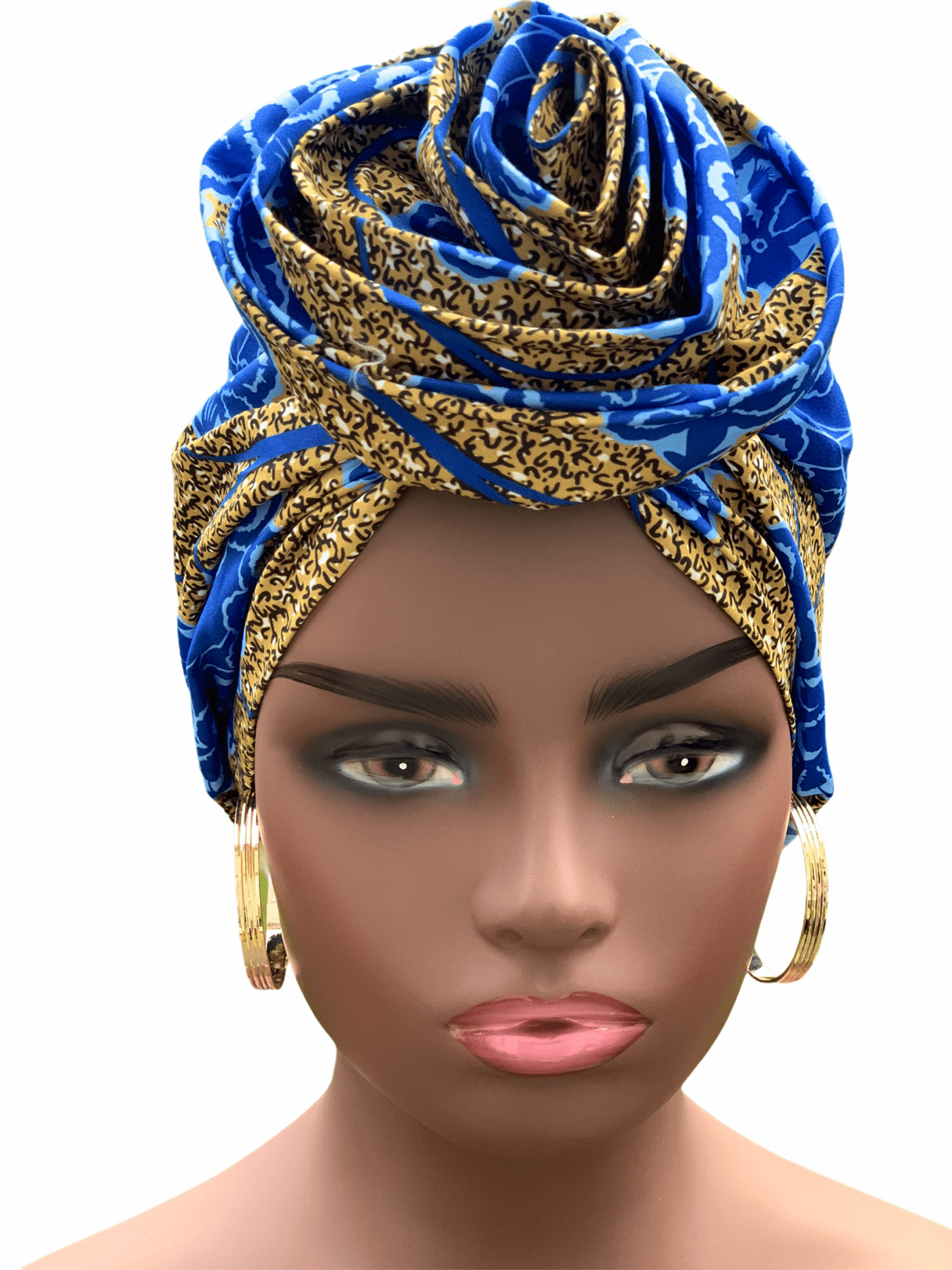 Pre - Tied Ankara Fabric Flower Turban Caps - Fatisha Boutique