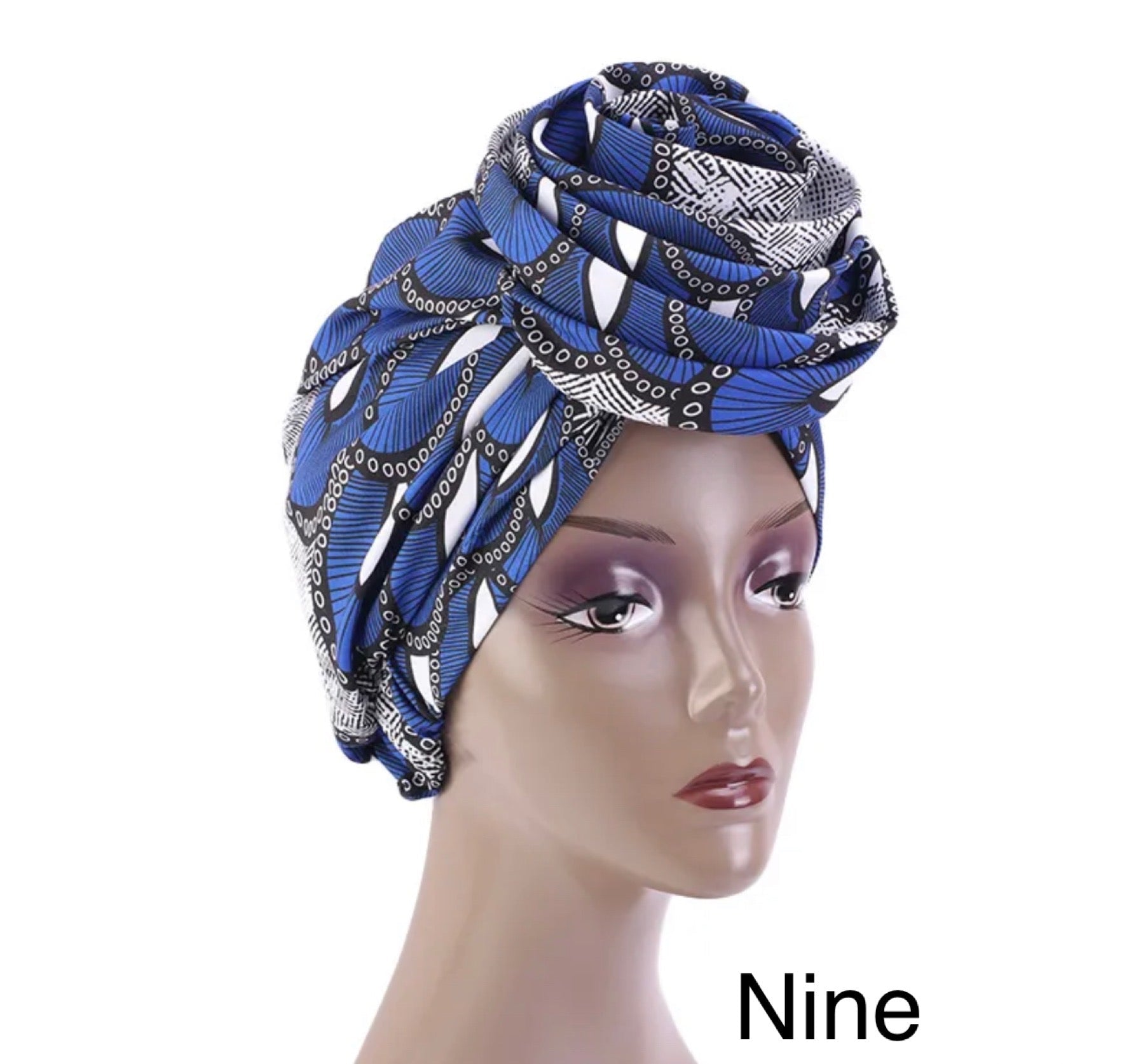 Pre - Tied Ankara Fabric Flower Turban Caps - Fatisha Boutique