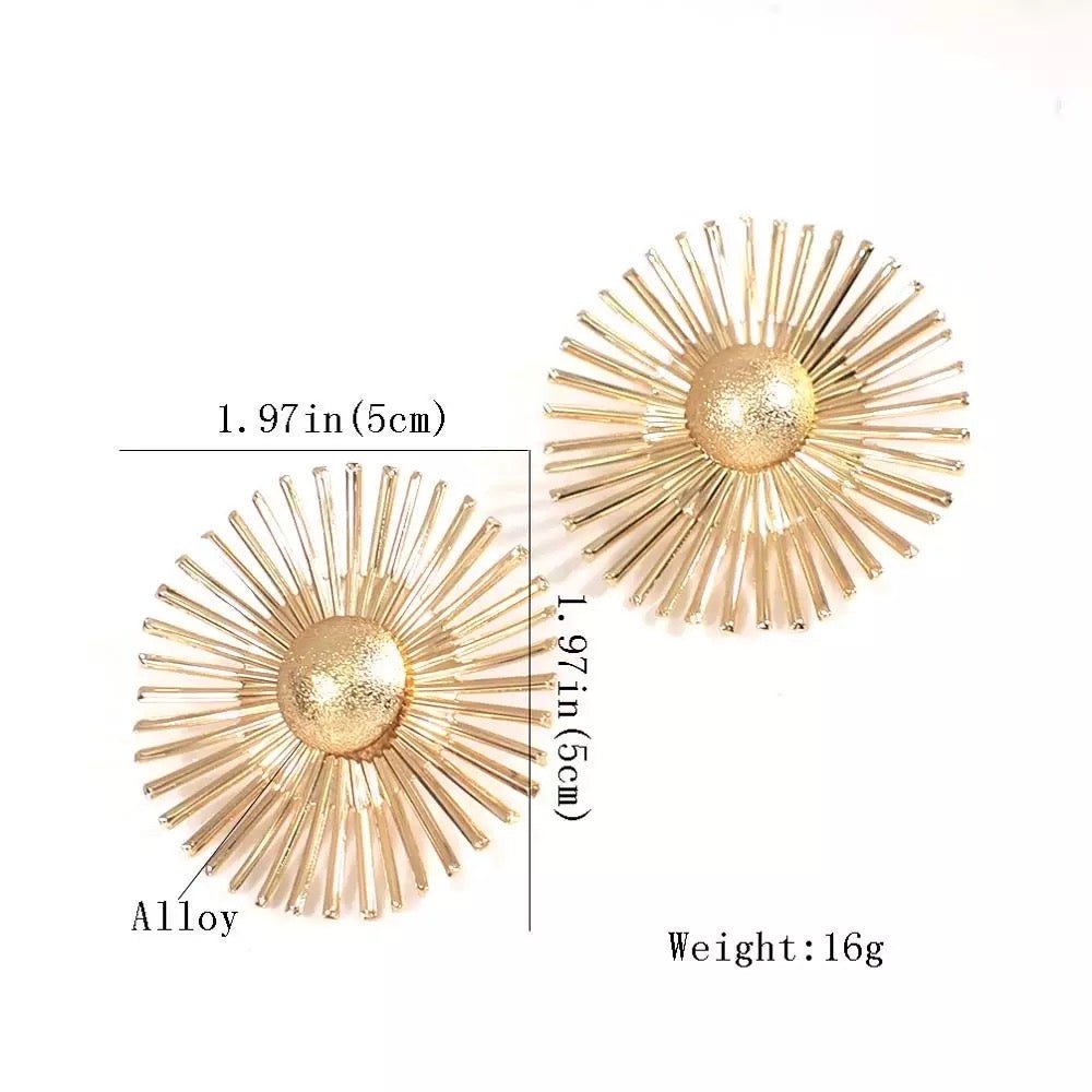 Retro Daisy Flower Metal Earrings - Fatisha Boutique