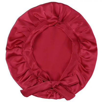 Satin Silk Single Layered Stylish Bonnet Cap with Ties for Hair Protection - Fatisha Boutique