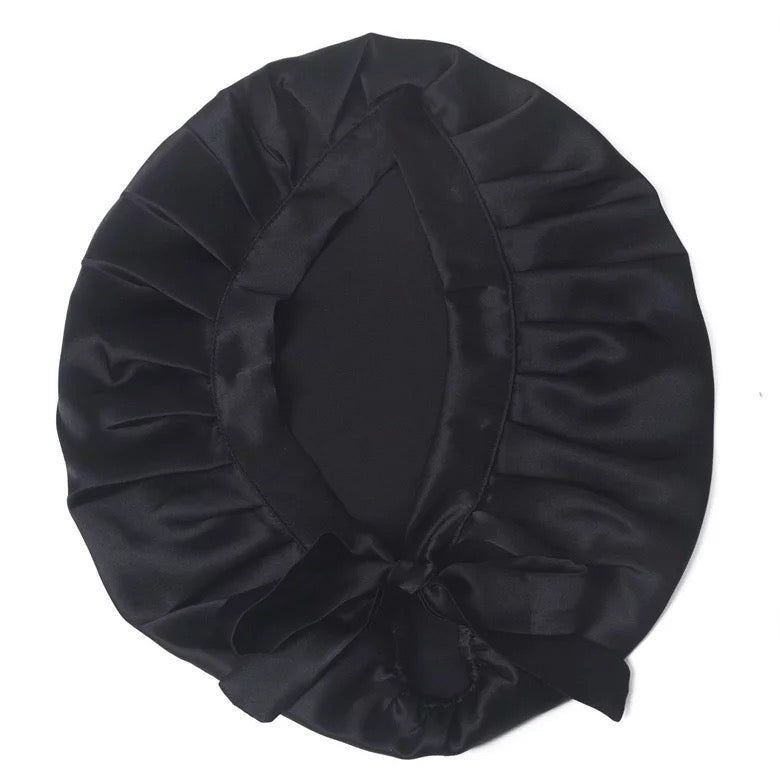 Satin Silk Single Layered Stylish Bonnet Cap with Ties for Hair Protection - Fatisha Boutique