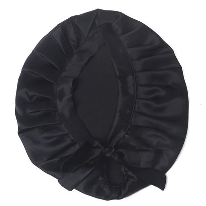 Satin Silk Single Layered Stylish Bonnet Cap with Ties for Hair Protection - Fatisha Boutique