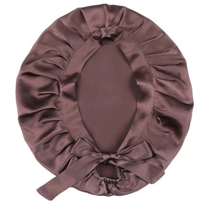 Satin Silk Single Layered Stylish Bonnet Cap with Ties for Hair Protection - Fatisha Boutique