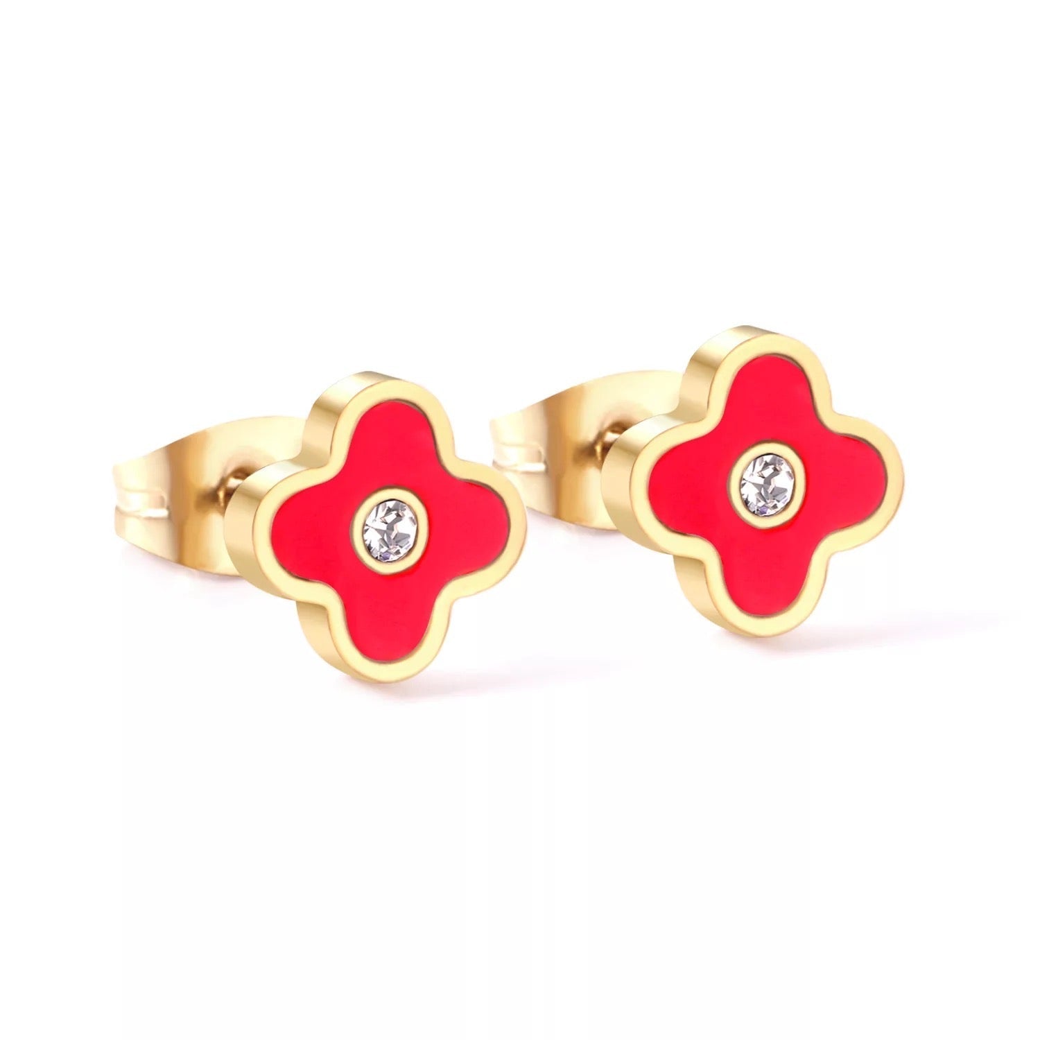 Small Stainless Steel Flower Design Stud Earrings - Fatisha Boutique