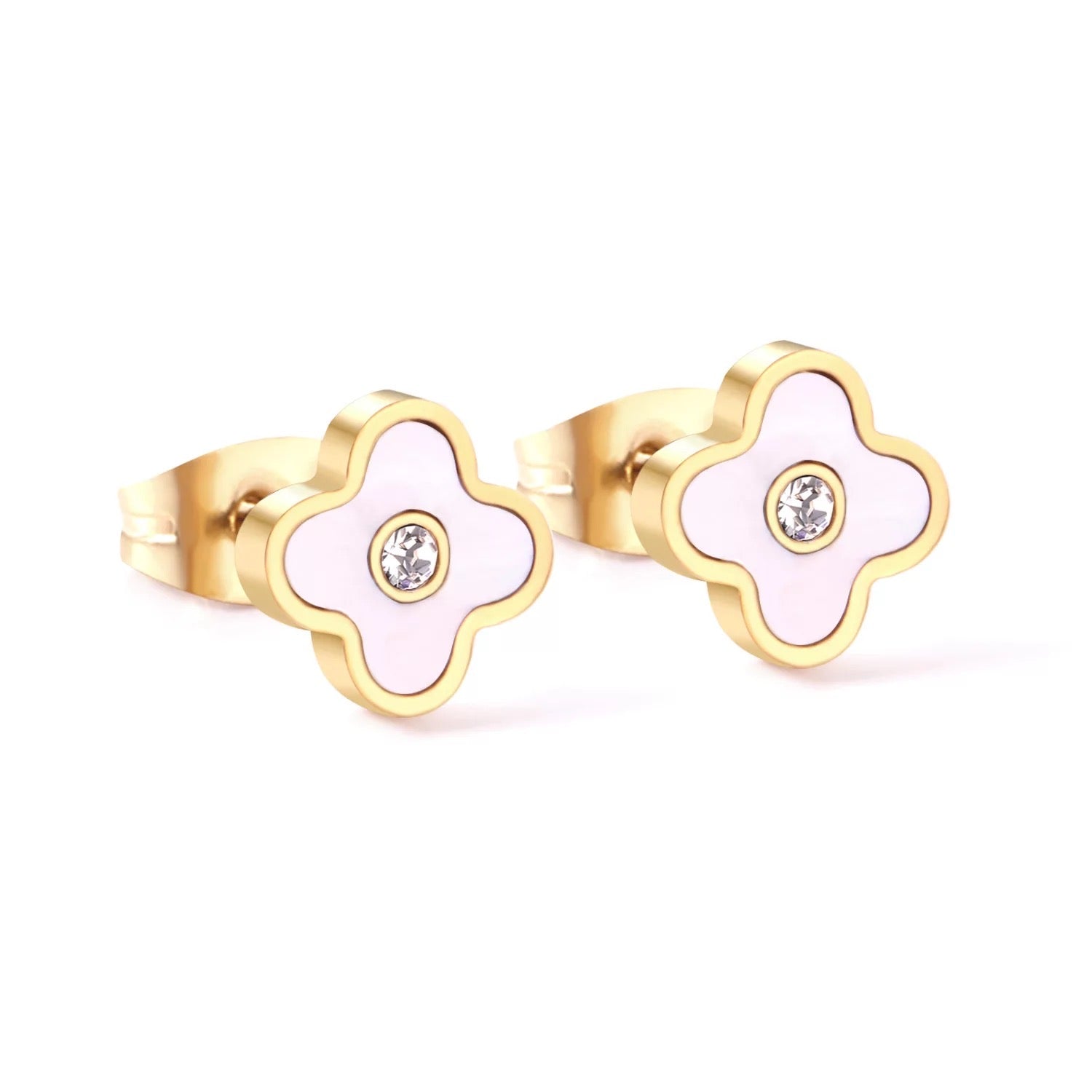 Small Stainless Steel Flower Design Stud Earrings - Fatisha Boutique