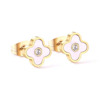 Small Stainless Steel Flower Design Stud Earrings - Fatisha Boutique