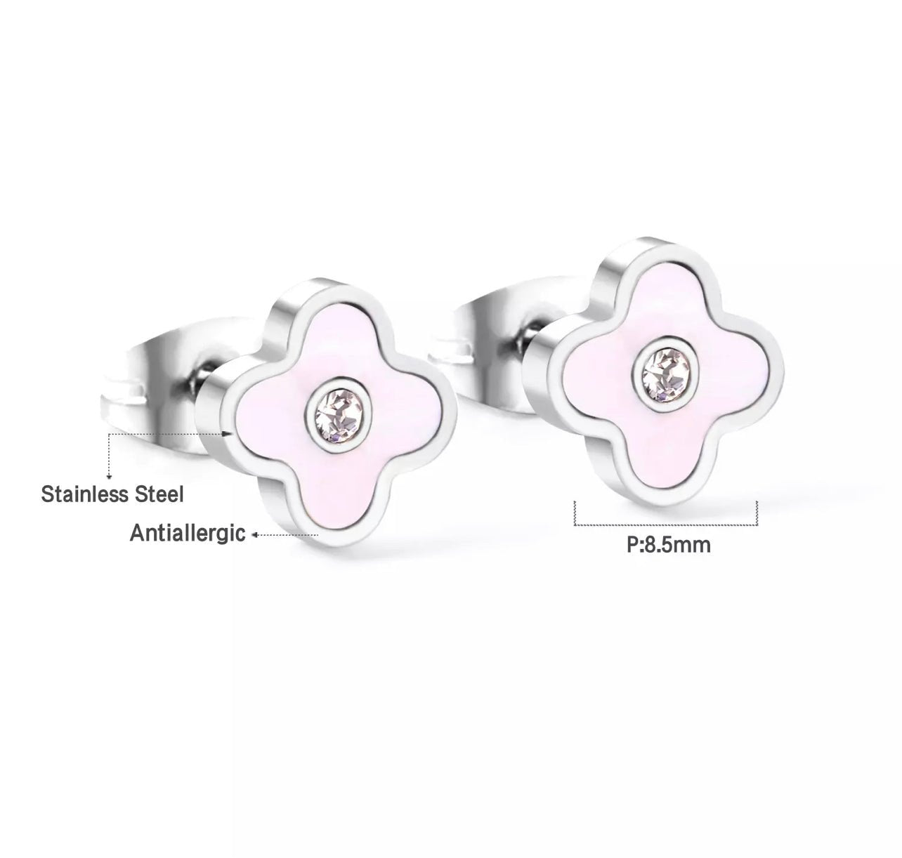 Small Stainless Steel Flower Design Stud Earrings - Fatisha Boutique