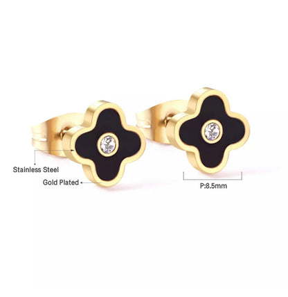 Small Stainless Steel Flower Design Stud Earrings - Fatisha Boutique